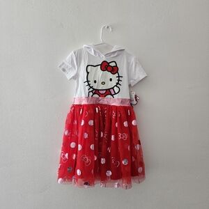Hello Kitty By Sanrio | Red and White Dress with Tulle Bottom